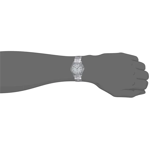 Timex Mens Easy Reader WatchSilverToneChromeWhite38mm
