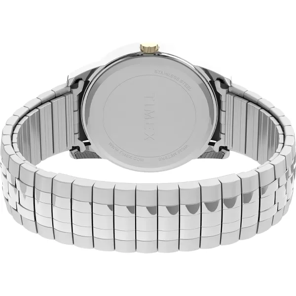 Timex Mens Easy Reader WatchSilverToneSilverToneBlack38mm