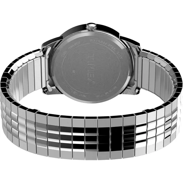 Timex Mens Easy Reader WatchSilverToneSilverToneBlue35mm