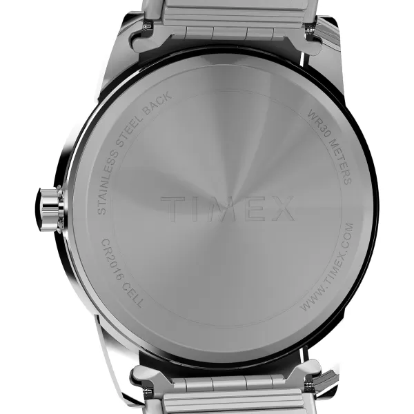 Timex Mens Easy Reader WatchSilverToneSilverToneBlue38mm