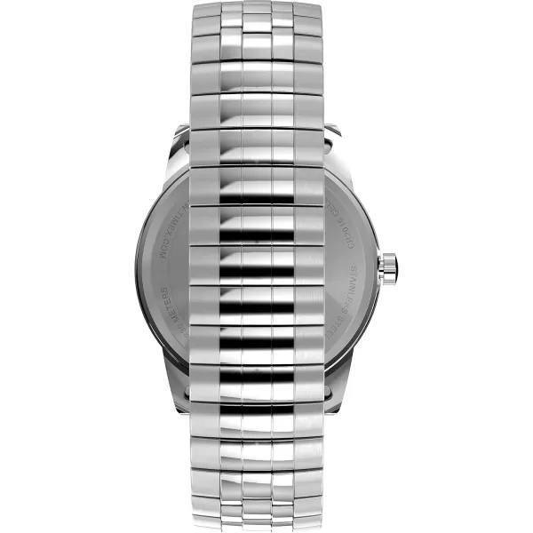 Timex Mens Easy Reader WatchSilverToneSilverToneBlue38mm