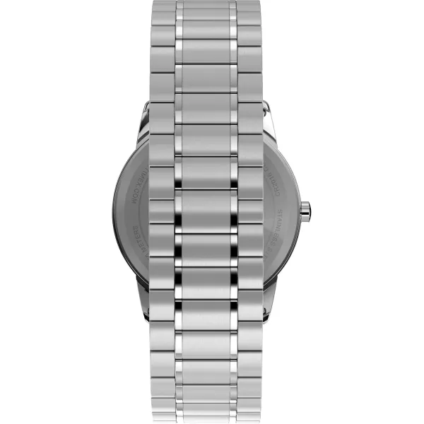 Timex Mens Easy Reader WatchSilverToneSilverToneWhite35mm