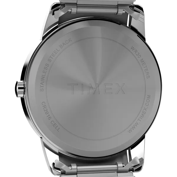 Timex Mens Easy Reader WatchSilverToneSilverToneWhite35mm