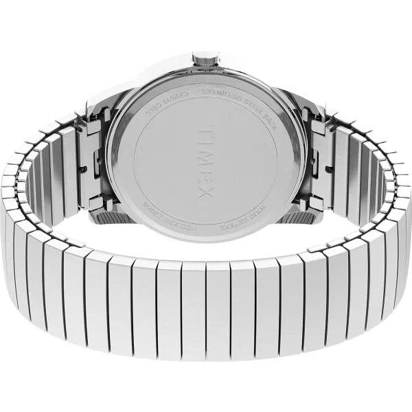 Timex Mens Easy Reader WatchSilverToneSilverToneWhiteB38mm