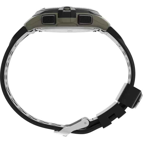 Timex Mens Expedition 41mm Watch  Black Strap Digital Dial Green Case