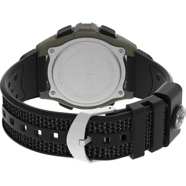 Timex Mens Expedition 41mm Watch  Black Strap Digital Dial Green Case