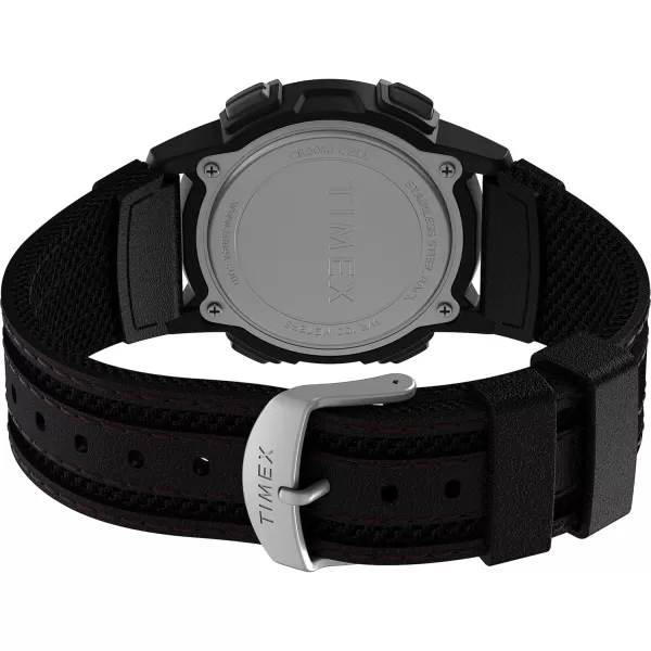 Timex Mens Expedition CAT 41mm Watch  Brown Strap Digital Dial Black Case