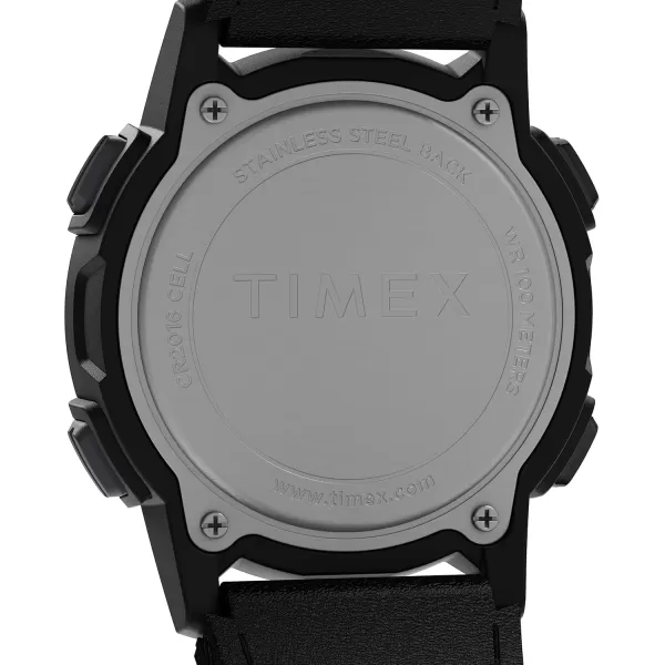 Timex Mens Expedition CAT 41mm Watch  Brown Strap Digital Dial Black Case