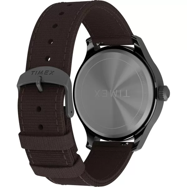 Timex Mens Expedition Field 43mm Watch  Brown Strap Black Dial Gunmetal CaseBrownBlackGunmetal