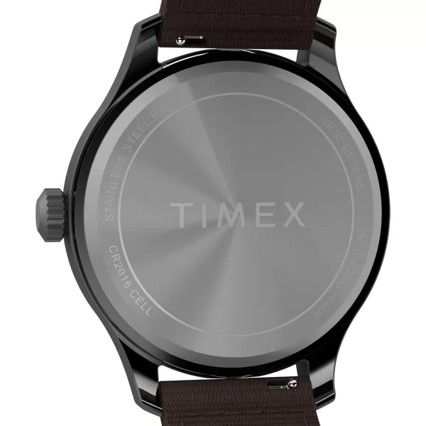Timex Mens Expedition Field 43mm Watch  Brown Strap Black Dial Gunmetal CaseBrownBlackGunmetal