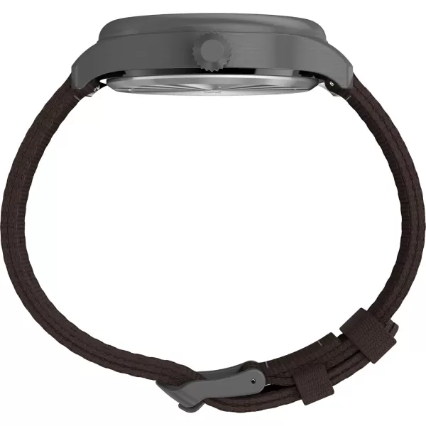 Timex Mens Expedition Field 43mm Watch  Brown Strap Black Dial Gunmetal CaseBrownBlackGunmetal