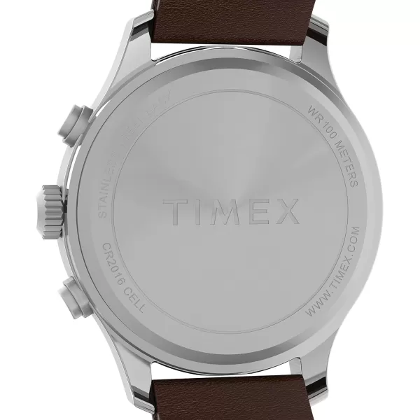 Timex Mens Expedition Field 43mm Watch  Brown Strap Black Dial Gunmetal CaseBrownBlackSilverTone