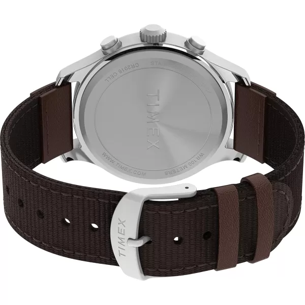 Timex Mens Expedition Field 43mm Watch  Brown Strap Black Dial Gunmetal CaseBrownBlackSilverTone