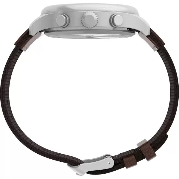 Timex Mens Expedition Field 43mm Watch  Brown Strap Black Dial Gunmetal CaseBrownBlackSilverTone
