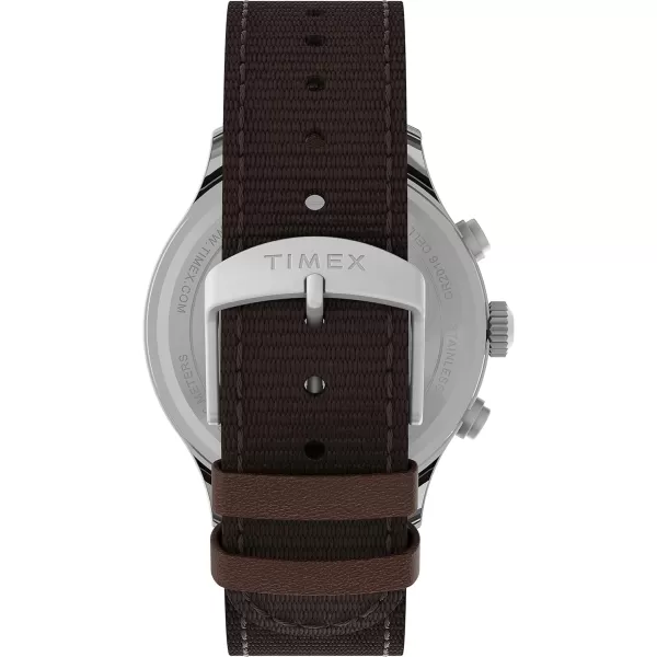 Timex Mens Expedition Field 43mm Watch  Brown Strap Black Dial Gunmetal CaseBrownBlackSilverTone
