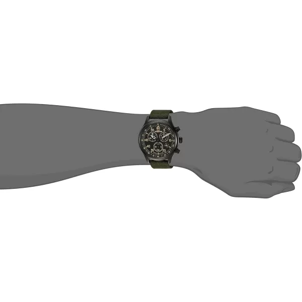 Timex Mens Expedition Field 43mm Watch  Brown Strap Black Dial Gunmetal CaseGreenBlackBlack