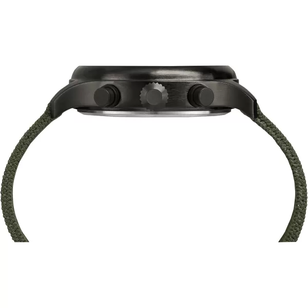 Timex Mens Expedition Field 43mm Watch  Brown Strap Black Dial Gunmetal CaseGreenBlackBlack