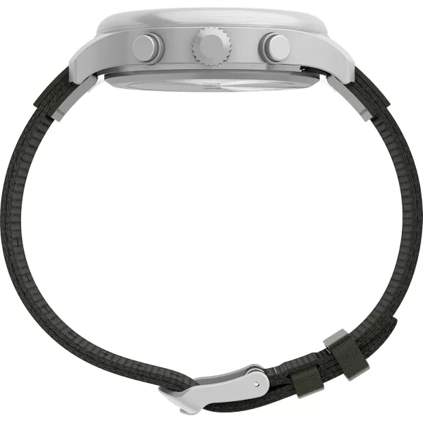 Timex Mens Expedition Field 43mm Watch  Brown Strap Black Dial Gunmetal CaseGreenBlackSilverTone