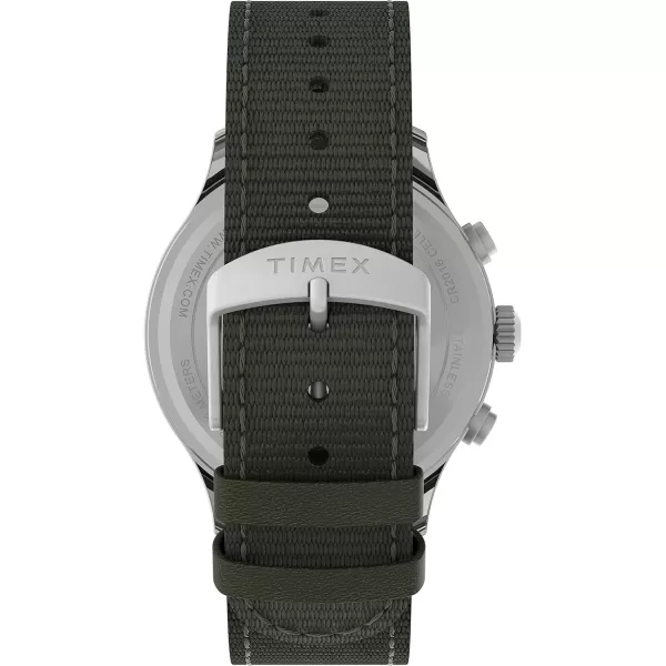 Timex Mens Expedition Field 43mm Watch  Brown Strap Black Dial Gunmetal CaseGreenBlackSilverTone