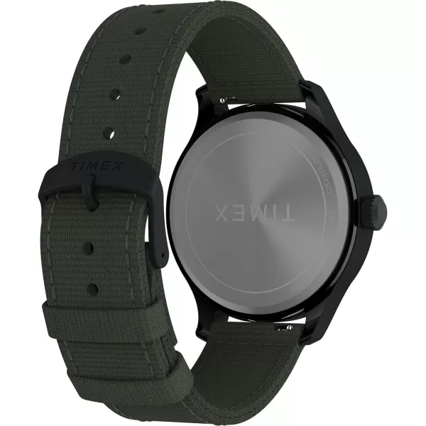 Timex Mens Expedition Field 43mm Watch  Brown Strap Black Dial Gunmetal CaseGreenGreenBlack