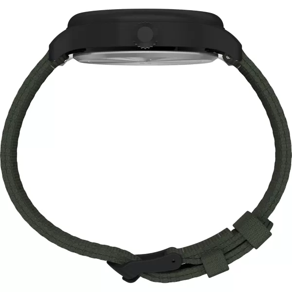 Timex Mens Expedition Field 43mm Watch  Brown Strap Black Dial Gunmetal CaseGreenGreenBlack