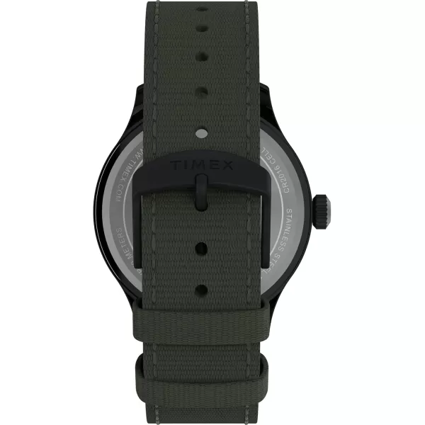 Timex Mens Expedition Field 43mm Watch  Brown Strap Black Dial Gunmetal CaseGreenGreenBlack