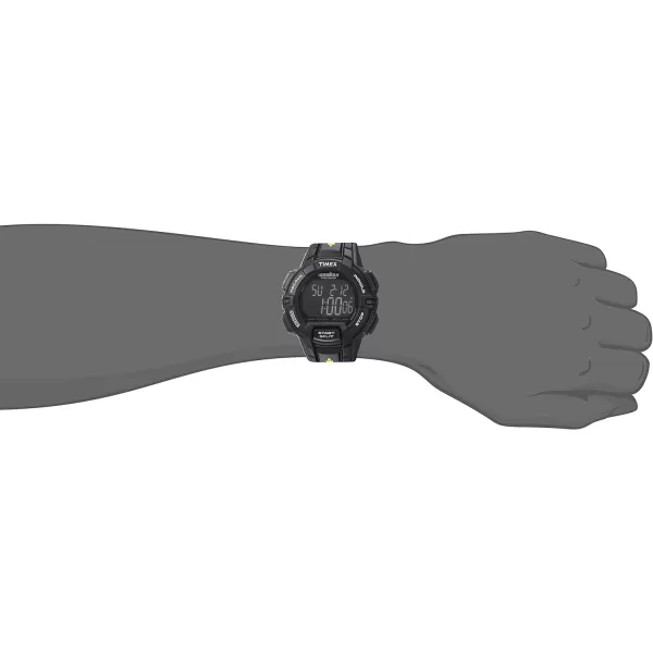Timex Mens Ironman Rugged 30 44mm Resin Strap WatchBlackYellow Accent
