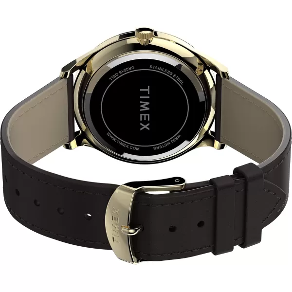 Timex Mens Modern Easy Reader 40mm WatchBrownGoldToneWhite