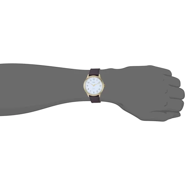 Timex Mens Modern Easy Reader 40mm WatchBrownGoldToneWhite