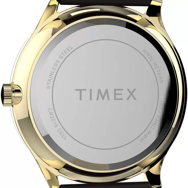 Timex Mens Modern Easy Reader 40mm WatchBrownGoldToneWhite