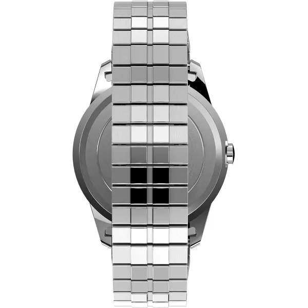 Timex Mens South Street Sport 36mm Perfect Fit WatchSilverToneBlack