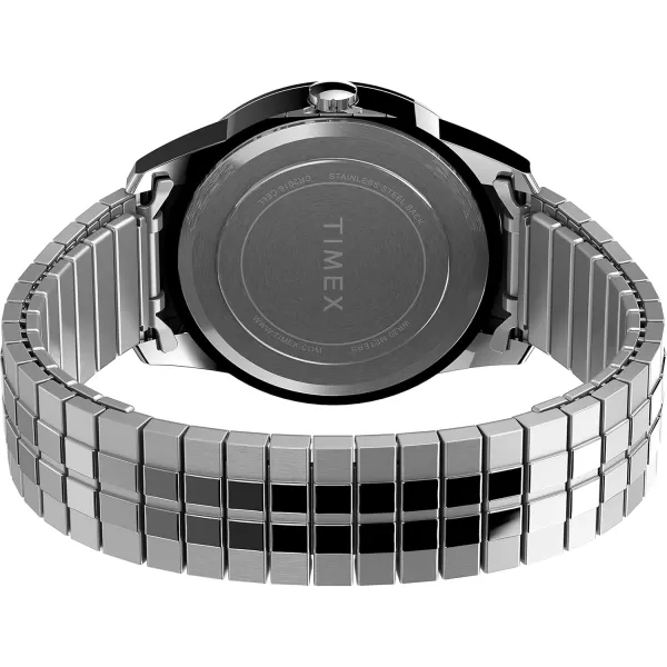 Timex Mens South Street Sport 36mm Perfect Fit WatchSilverToneBlack