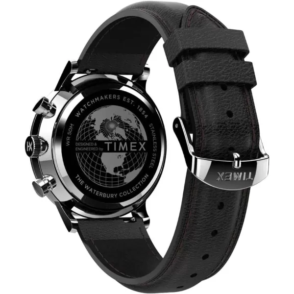 Timex Mens Waterbury Classic 40mm WatchBlackBlackStainless SteelChrono