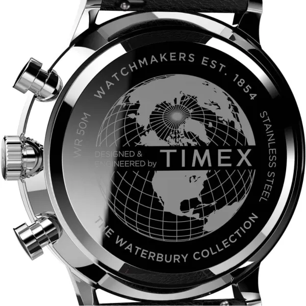 Timex Mens Waterbury Classic 40mm WatchBlackBlackStainless SteelChrono