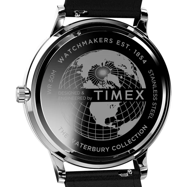 Timex Mens Waterbury Classic 40mm WatchBlackGrayStainless Steel