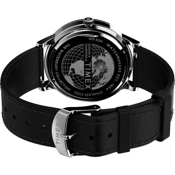 Timex Mens Waterbury Classic 40mm WatchBlackGrayStainless Steel