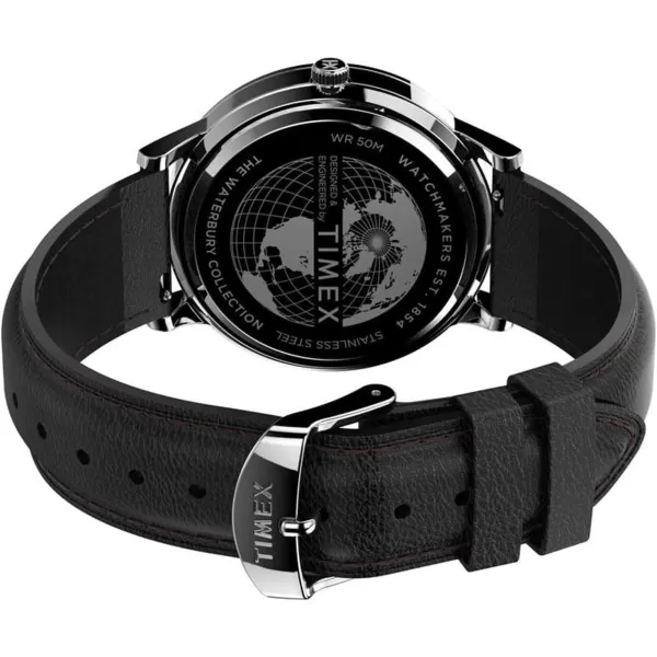 Timex Mens Waterbury Classic 40mm WatchBlackWhiteStainless Steel