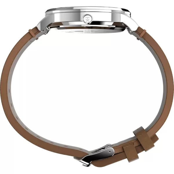Timex Mens Waterbury Classic 40mm WatchBrownCreamStainless Steel