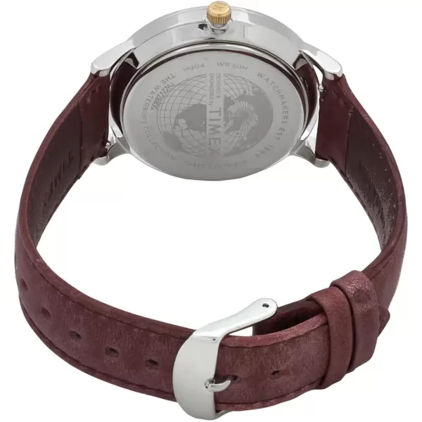 Timex Mens Waterbury Classic 40mm WatchBrownWhiteStainless Steel