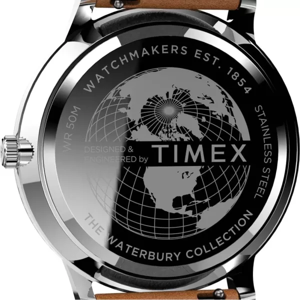 Timex Mens Waterbury Classic 40mm WatchTanBlueStainless Steel