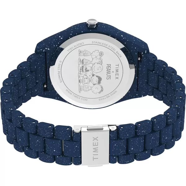 Timex Mens Waterbury Ocean Recycled Plastic 42mm WatchBluePeanuts