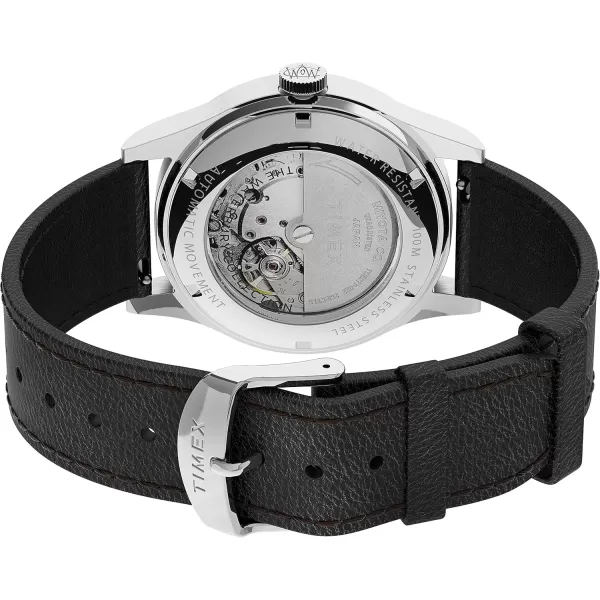 Timex Mens Waterbury Traditional Automatic DayDate 39mm WatchBlackSilver