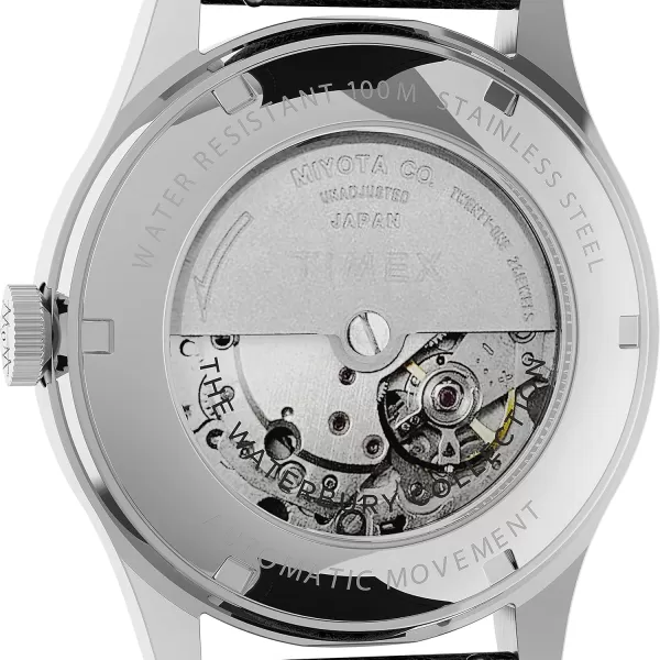 Timex Mens Waterbury Traditional Automatic DayDate 39mm WatchBlackSilver