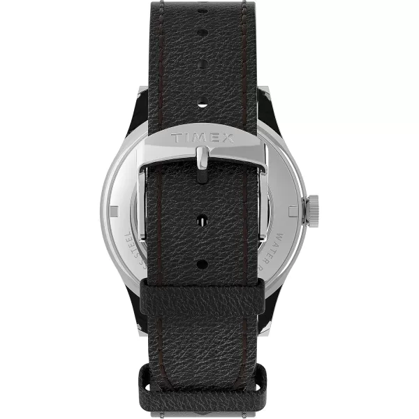 Timex Mens Waterbury Traditional Automatic DayDate 39mm WatchBlackSilver