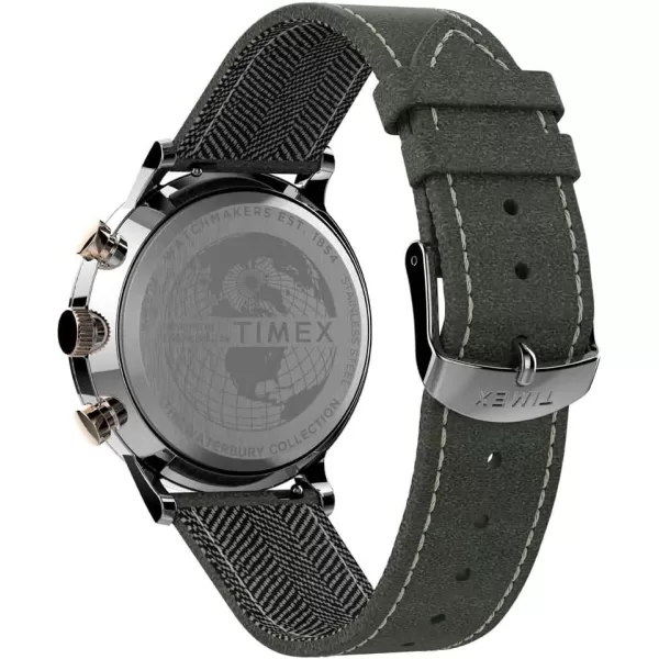 Timex Waterbury Classic Chronograph 40mm WatchDark GreenSilverTone