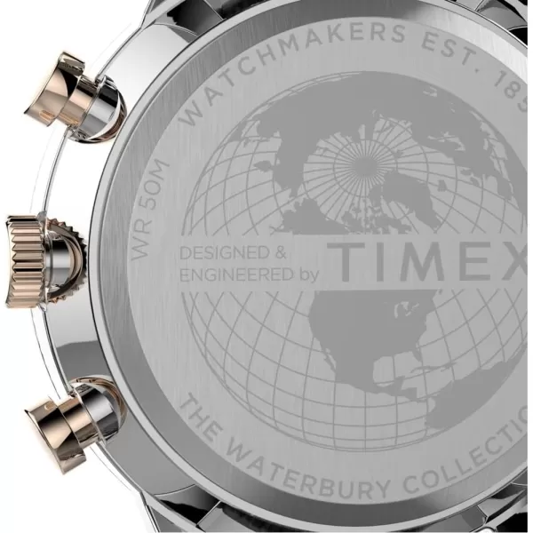 Timex Waterbury Classic Chronograph 40mm WatchDark GreenSilverTone