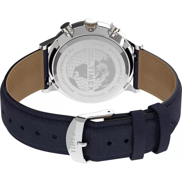 Timex Waterbury Classic Chronograph 40mm WatchNavySilverTone