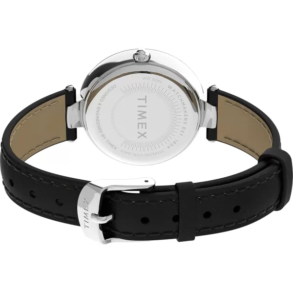 Timex Womens Adorn 32mm WatchBlackSilverToneSilverTone