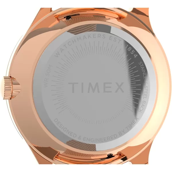 Timex Womens Celestial Opulence 32mm Watch  Rose GoldTone Case SilverTone Glitter Dial with Rose GoldTone Stainless Steel Mesh Bracelet