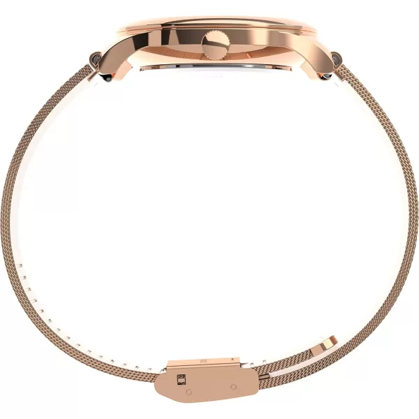Timex Womens Celestial Opulence 32mm Watch  Rose GoldTone Case SilverTone Glitter Dial with Rose GoldTone Stainless Steel Mesh Bracelet